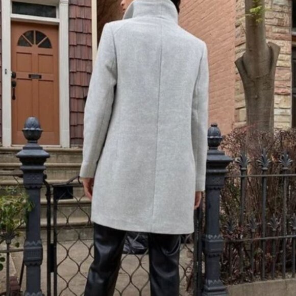 Wilfred Aritzia Italy Wool Cashmere Cocoon Coat Gray Women's Small - Picture 2 of 11